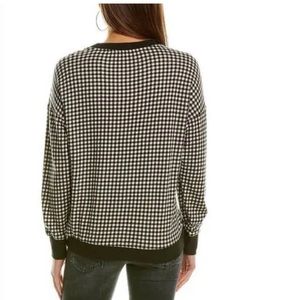 Alice + Olivia Boxy Gingham Sweater Sweatshirt French Terry Black Plaid Check